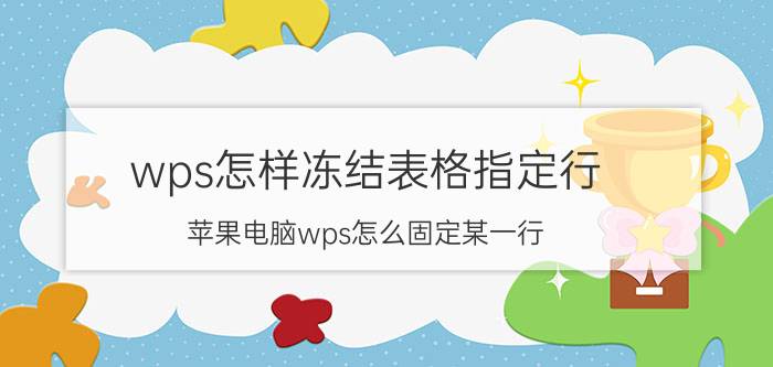 wps怎样冻结表格指定行 苹果电脑wps怎么固定某一行？